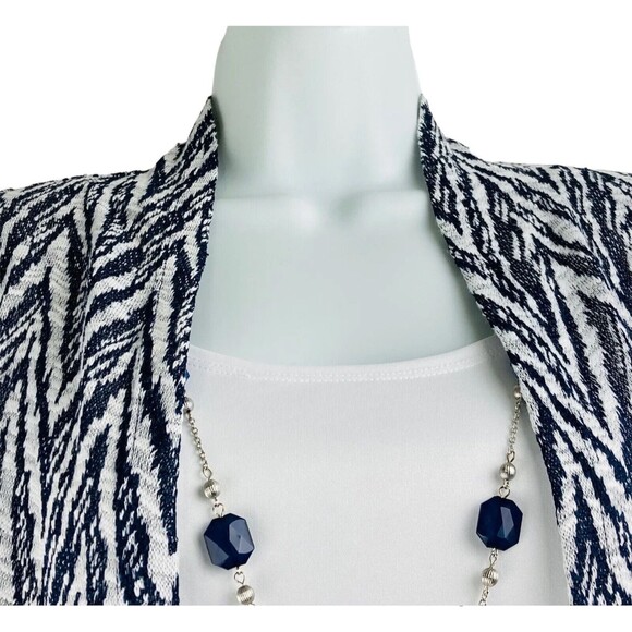 Alfred Dunner Women’s Size 12 Open Front Cardigan Shell & Necklace 3 Piece Set - Picture 6 of 12